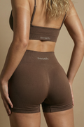 SOLIS – Brown Seamless Scrunch Sports Shorts