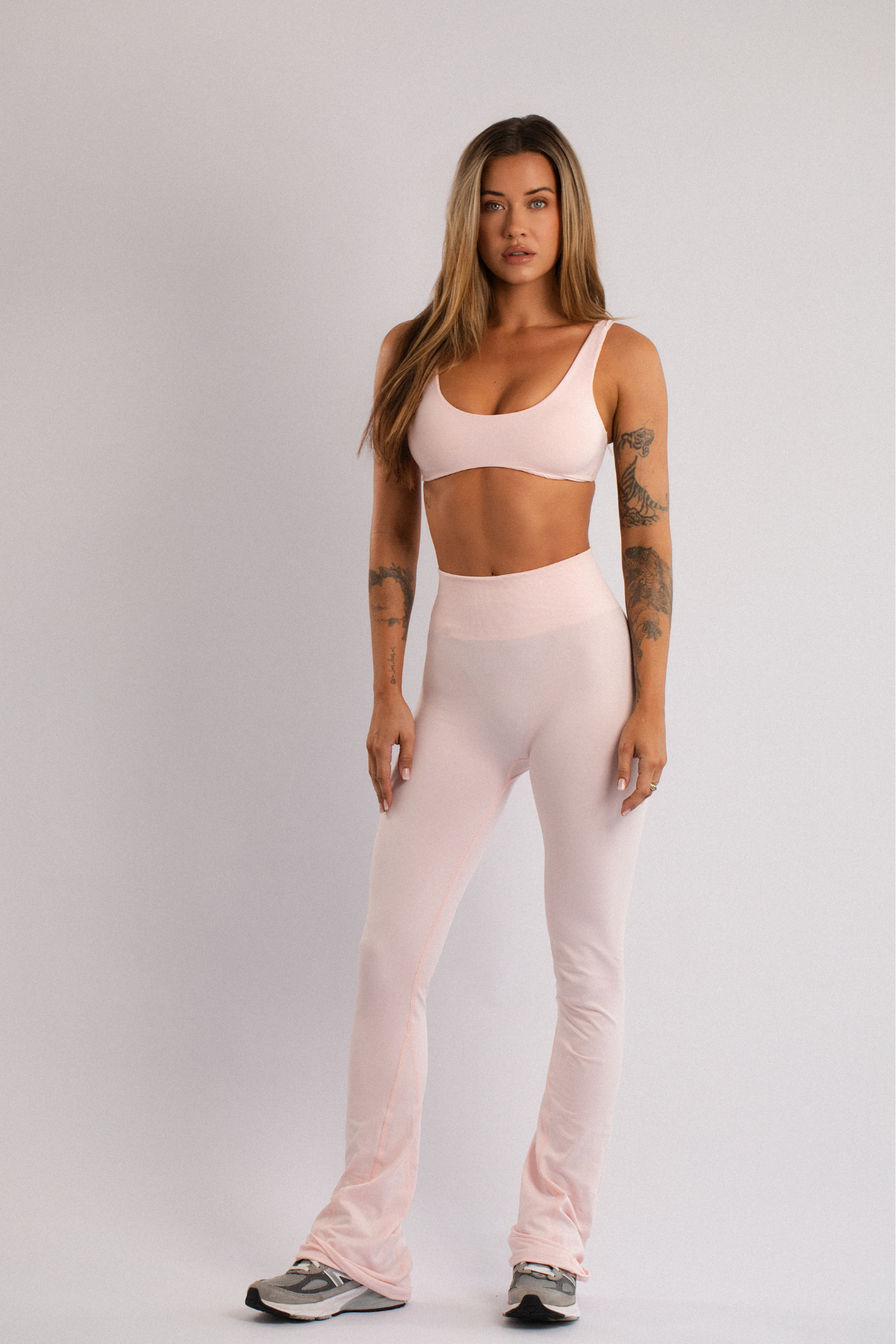 Seamless High-Waist Flare Leggings Pink