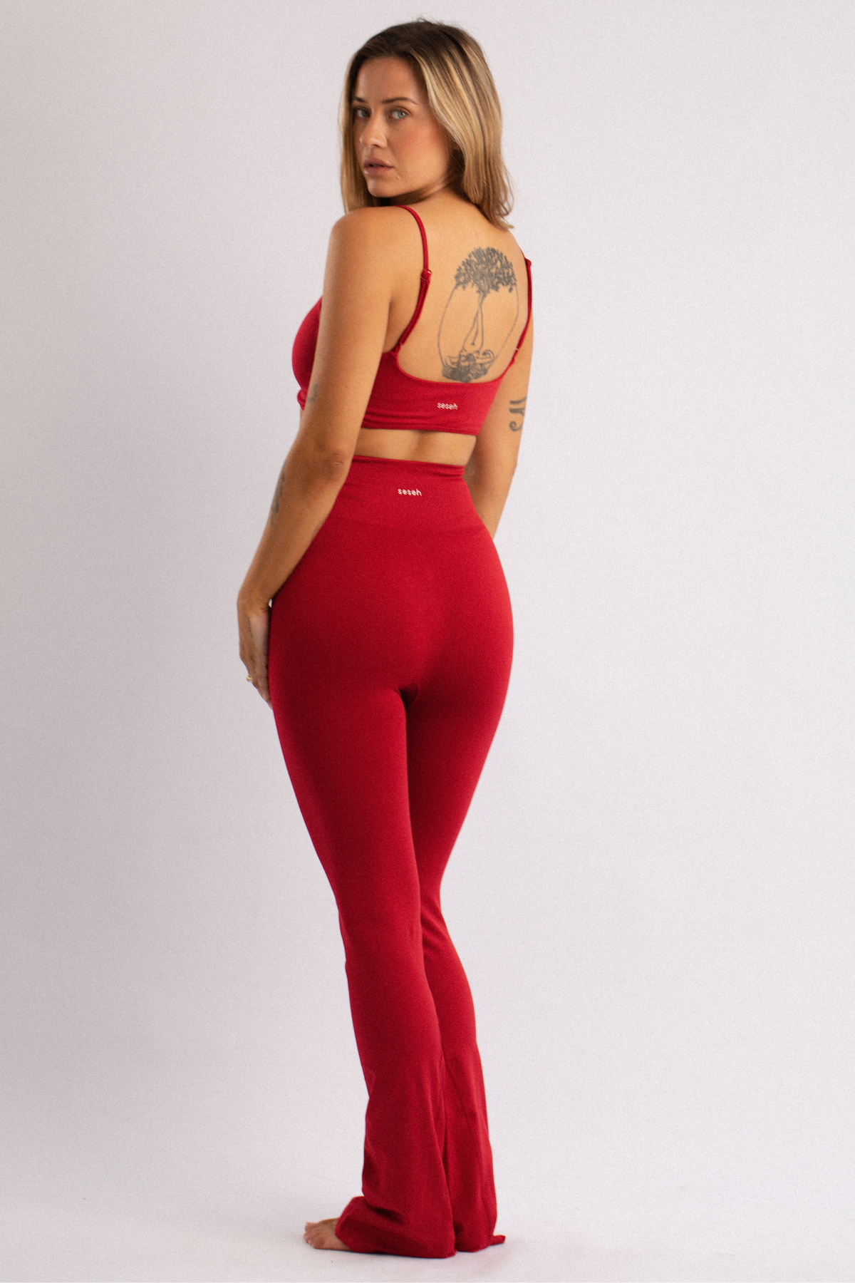 Seamless High-Waist Flare Leggings Black