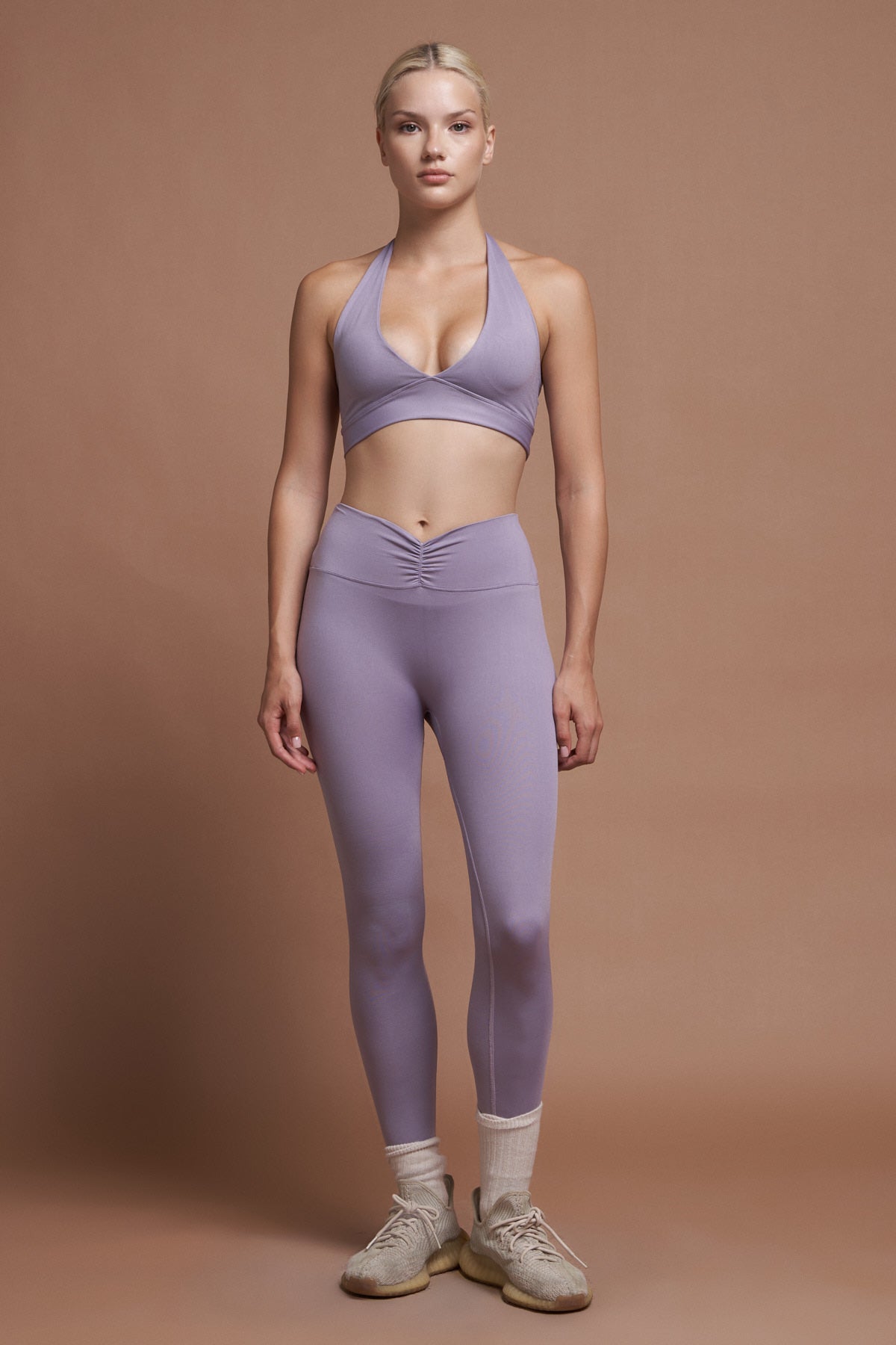IVY – Ruched Purple Seamless Leggings