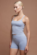 NOVA – Dusty Blue Seamless Double-Layer Tank Top