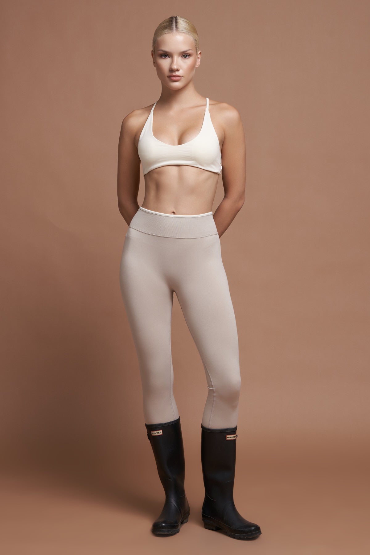 SIERRA – Gray Two-Tone Seamless Scrunch Shaping Leggings