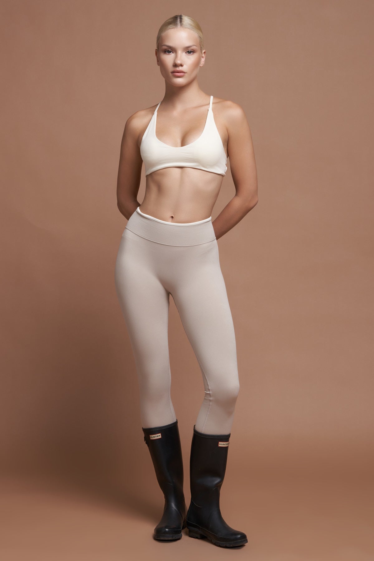 SIERRA – Gray Two-Tone Seamless Scrunch Shaping Leggings