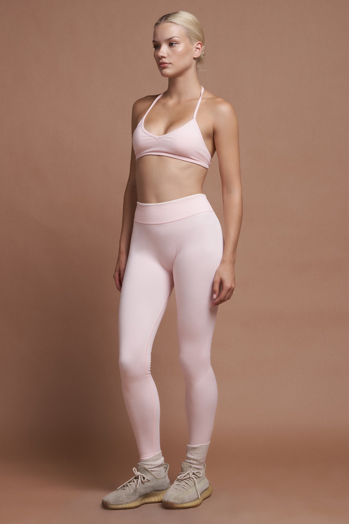 SIERRA – Pink Two-Tone Seamless Scrunch Shaping Leggings