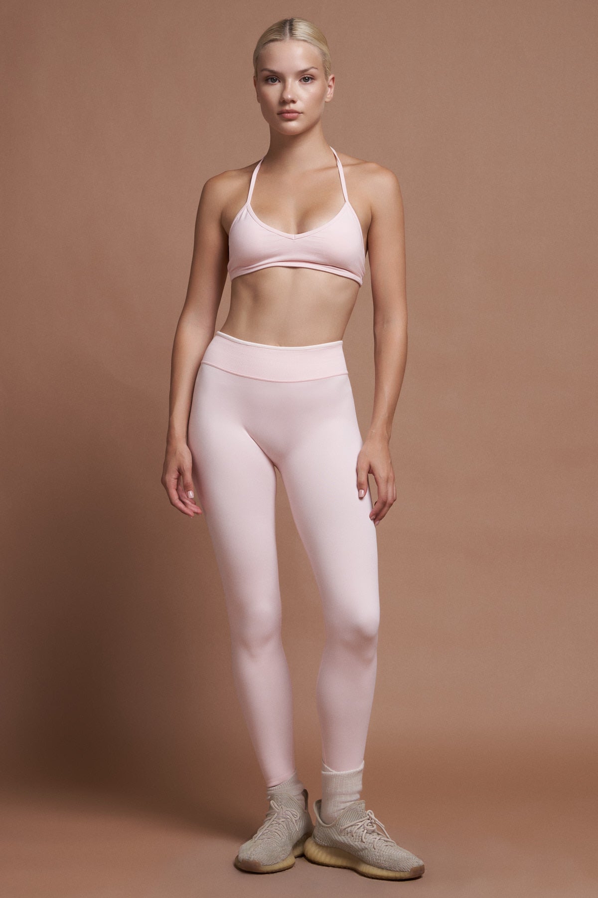 SIERRA – Pink Two-Tone Seamless Scrunch Shaping Leggings