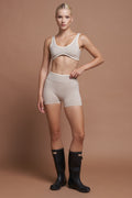 RIVA – Two-Tone Gray Seamless Scrunch Shorts