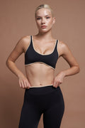 NAIA – Black Two-Tone Seamless Sports Bra
