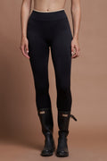 Sierra Black Two-Tone Seamless Scrunch Shaping Leggings