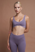 NAIA – Purple Two-Tone Seamless Sports Bra