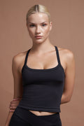 NOVA – Black Seamless Double-Layer Tank Top