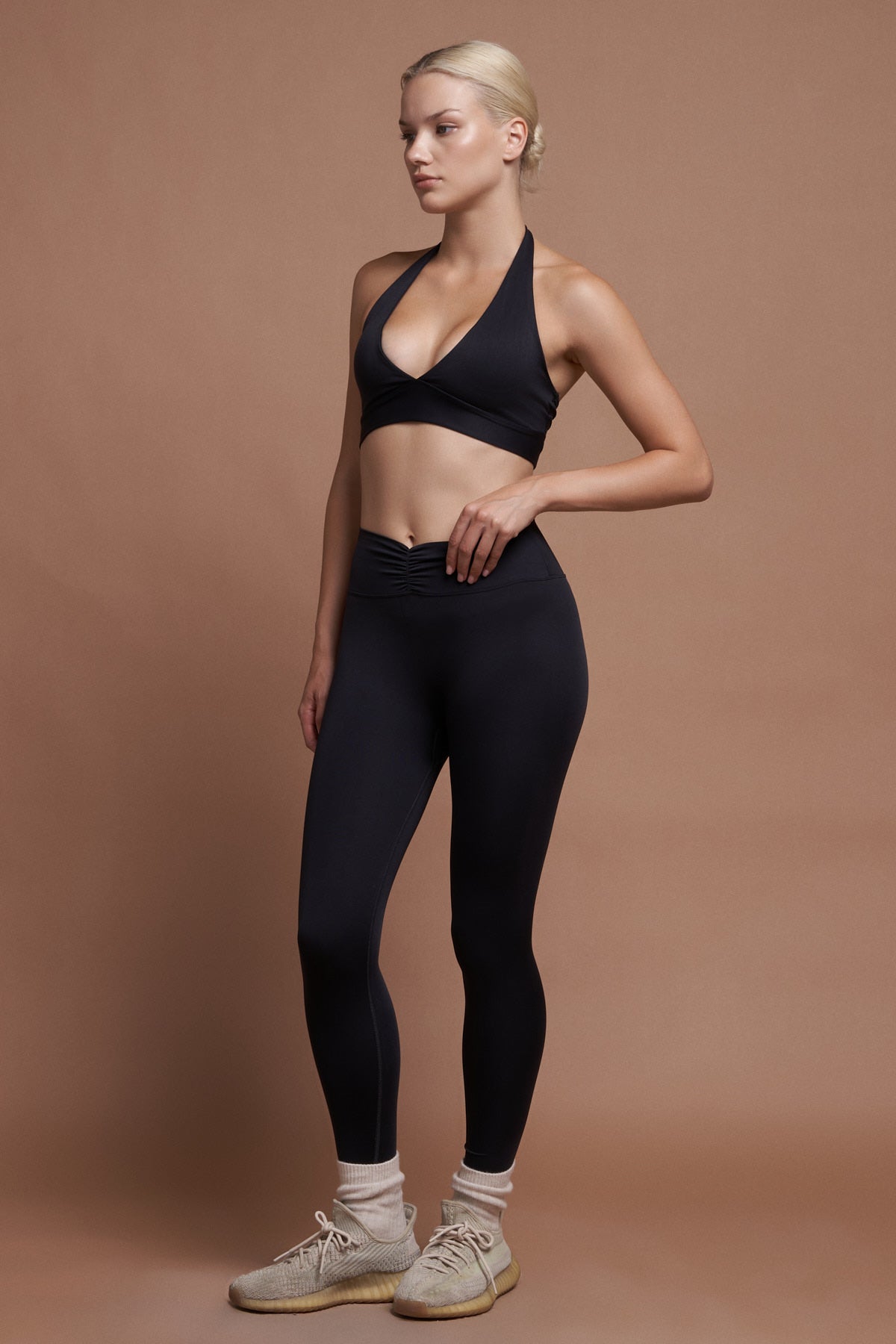 IVY – Rutched Black Seamless Leggings