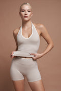 Valora Gray Two-Tone Seamless Tank Top