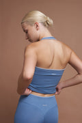 Valora Two Tone Blue Seamless Sculpting Tank Top