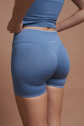 RIVA – Blue Two-Tone Seamless Scrunch Shorts