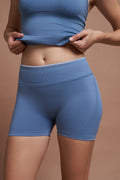 RIVA – Blue Two-Tone Seamless Scrunch Shorts