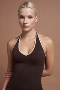 Valora Two Tone Brown Seamless Sculpting Tank Top