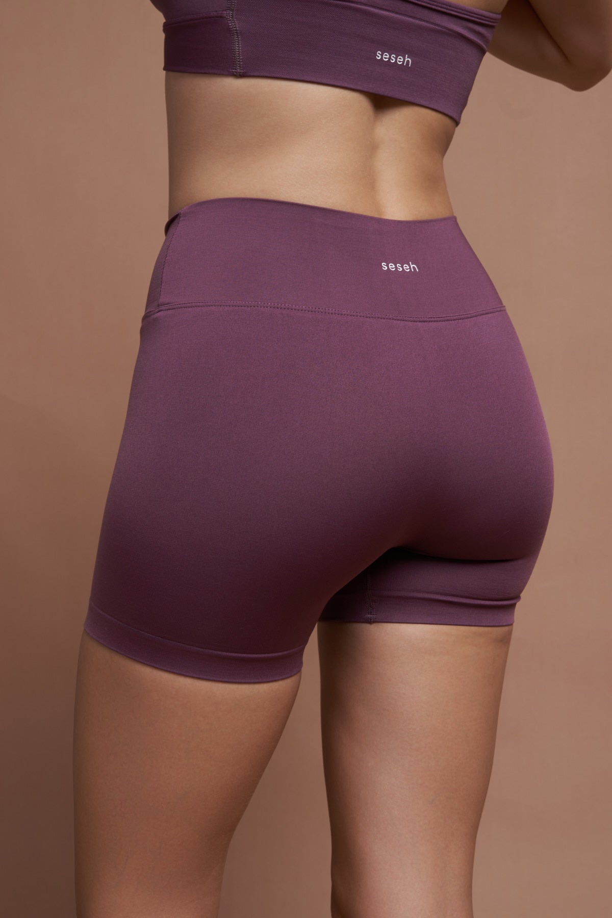 ALBA – Plum Rutched Seamless Shorts