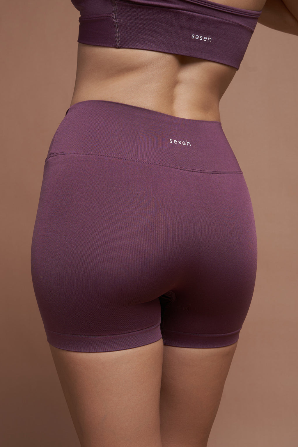 ALBA – Plum Rutched Seamless Shorts