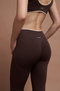 SIERRA – Brown Two-Tone Seamless Scrunch Shaping Leggings