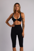 High-Waist Seamless Capri Leggings Black