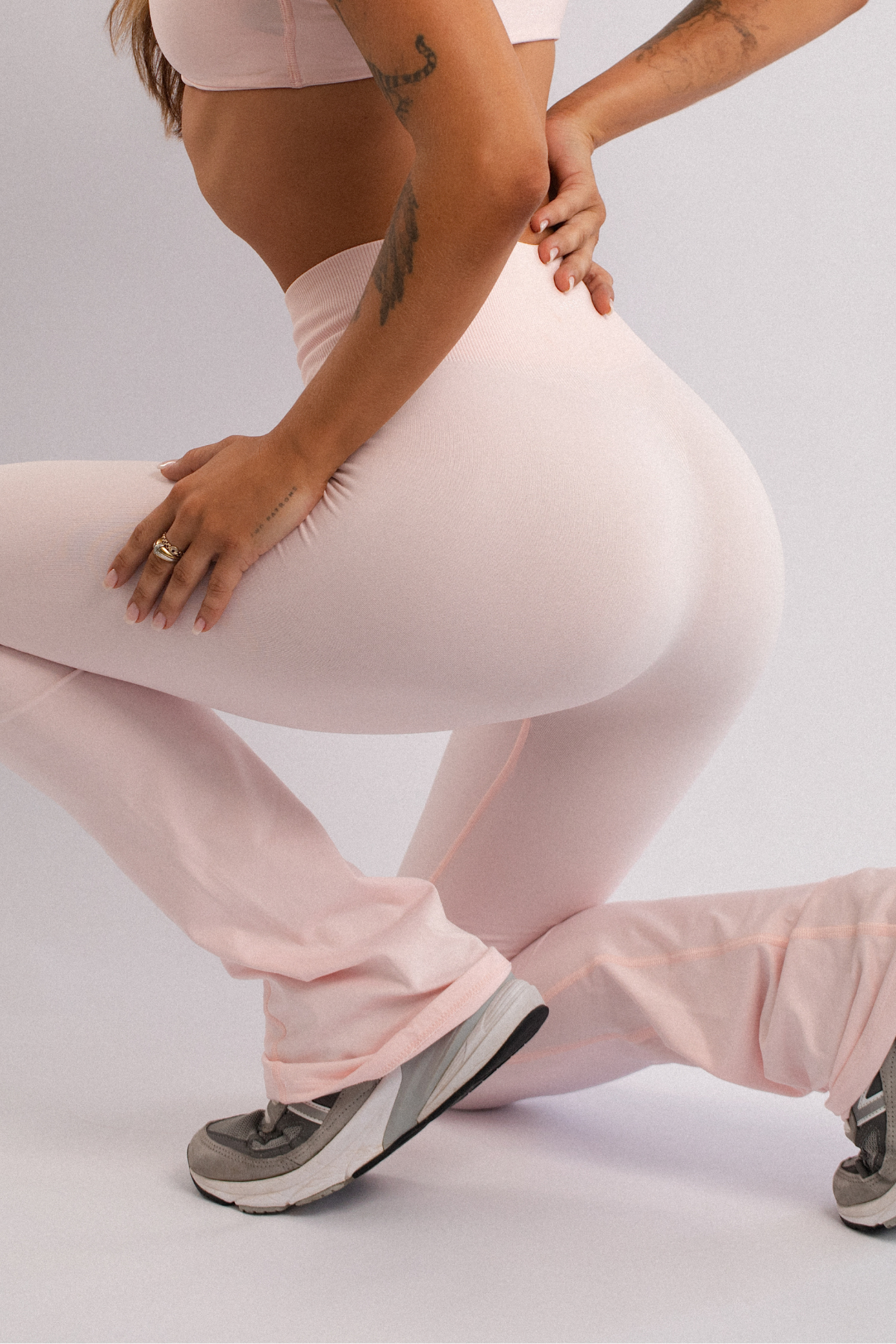 Seamless High-Waist Flare Leggings Pink