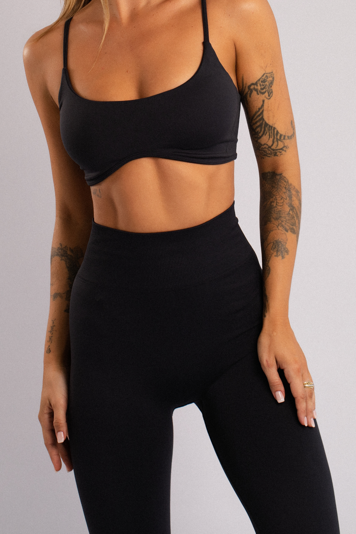 Seamless High-Waist Flare Leggings Black