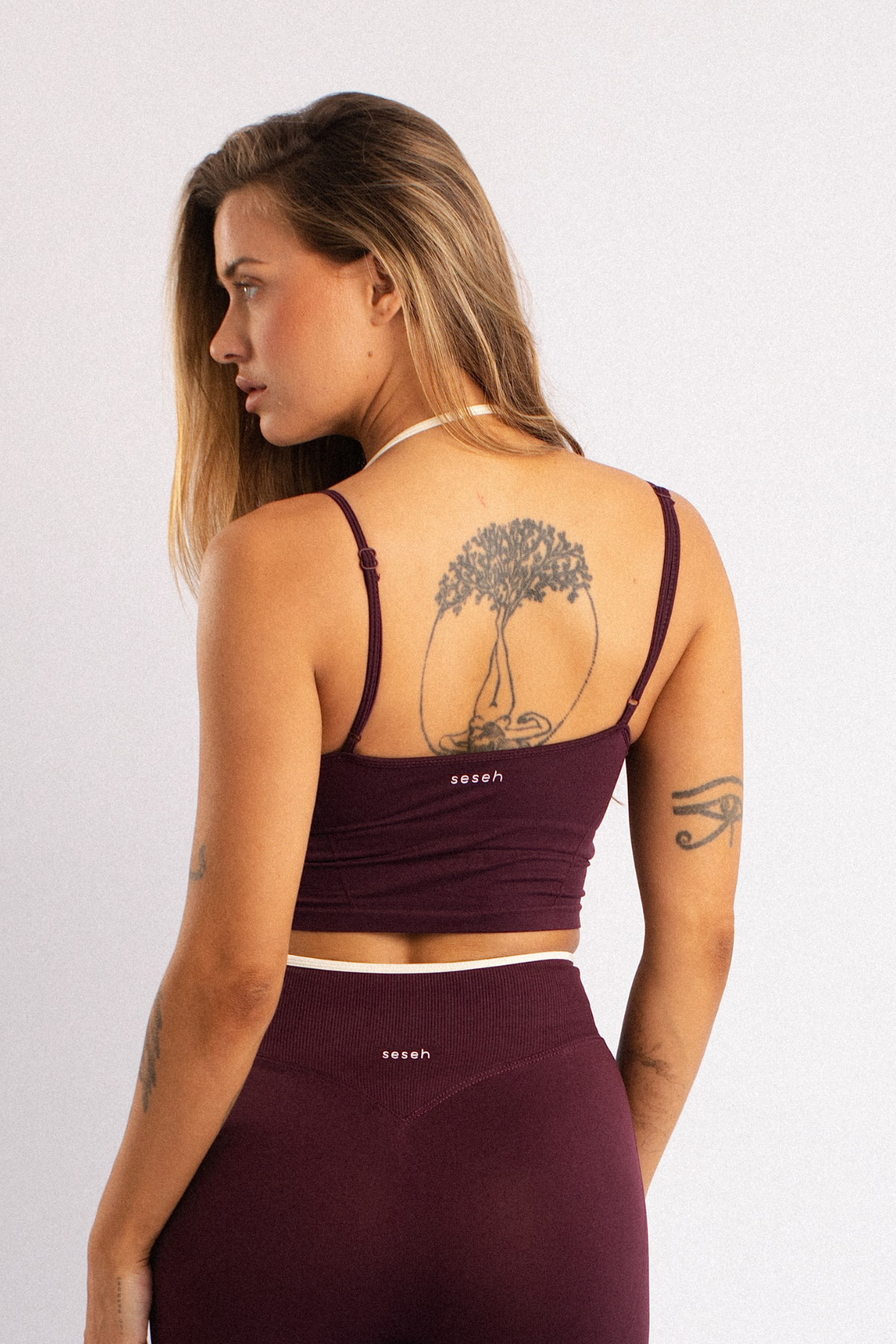 Layered Two-Tone Crop Tank Burgundy